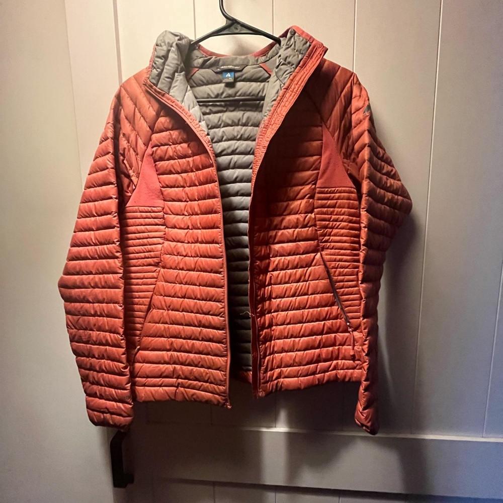 Eddie Bauer Coral and Gray Quilted Jacket